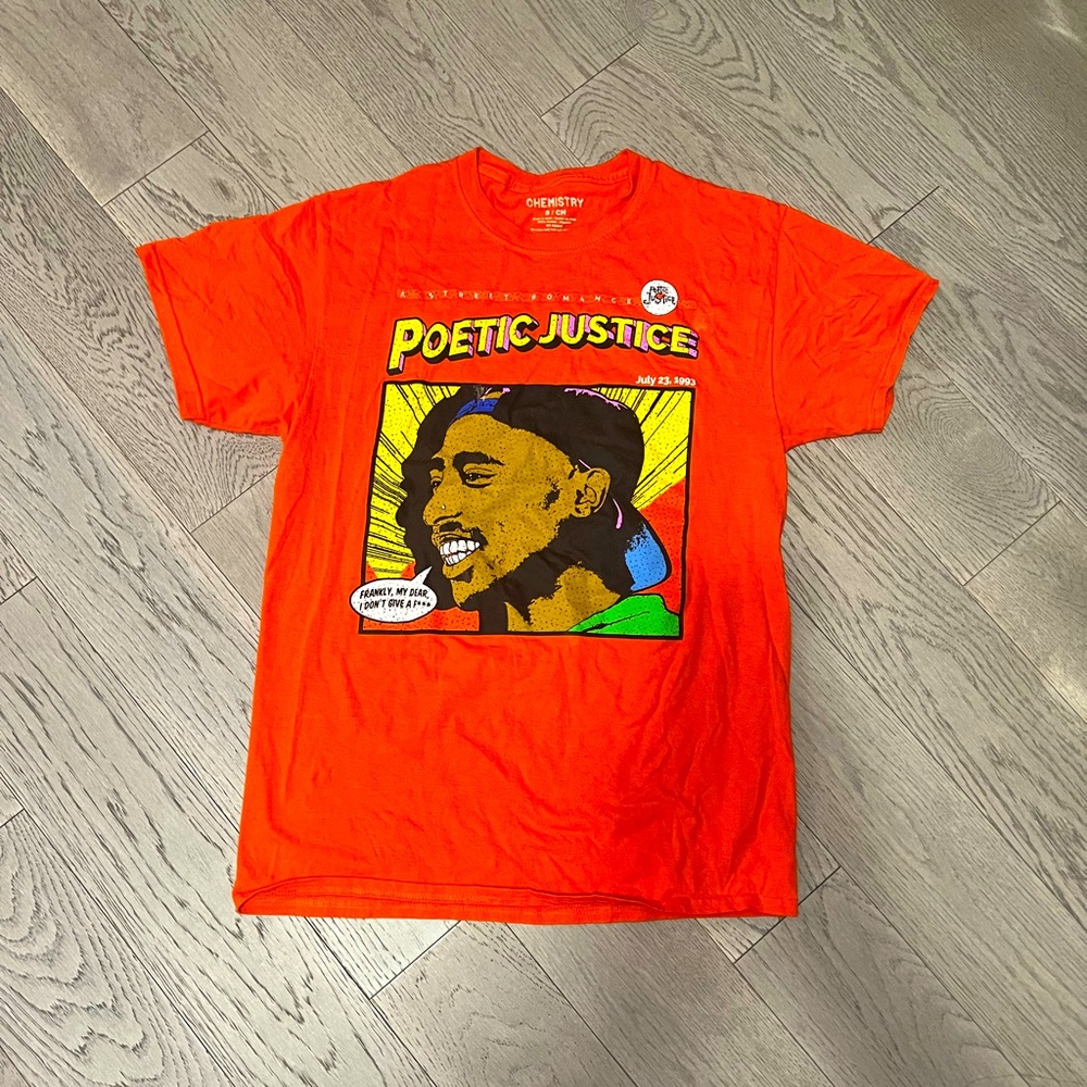 Tupac fashion nova orange comic t-shirt